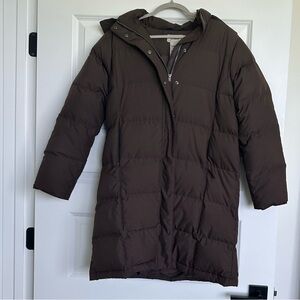 L.L. Bean Chocolate Brown Quilted Ultrawarm Down Coat